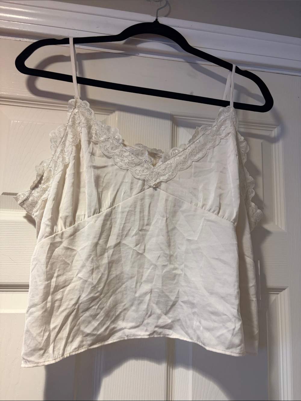 Abound Cropped Lace-Trim Camisole Top in Ivory 2X
